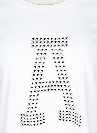 Cotton t-shirt with sequins, Bright White, Packshot image number 2