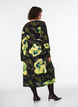 Floral wrap dress in viscose with a tie belt, Black, Model image number 1