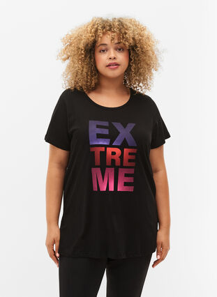 Sports t-shirt with print, Black w. Extreme, Model image number 0