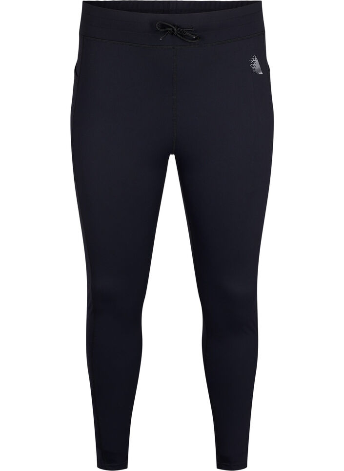 7/8 training tights with pockets, Black, Packshot image number 0