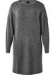 Long sleeved rib knit dress, Dark Grey Black Mel., Packshot image number 0