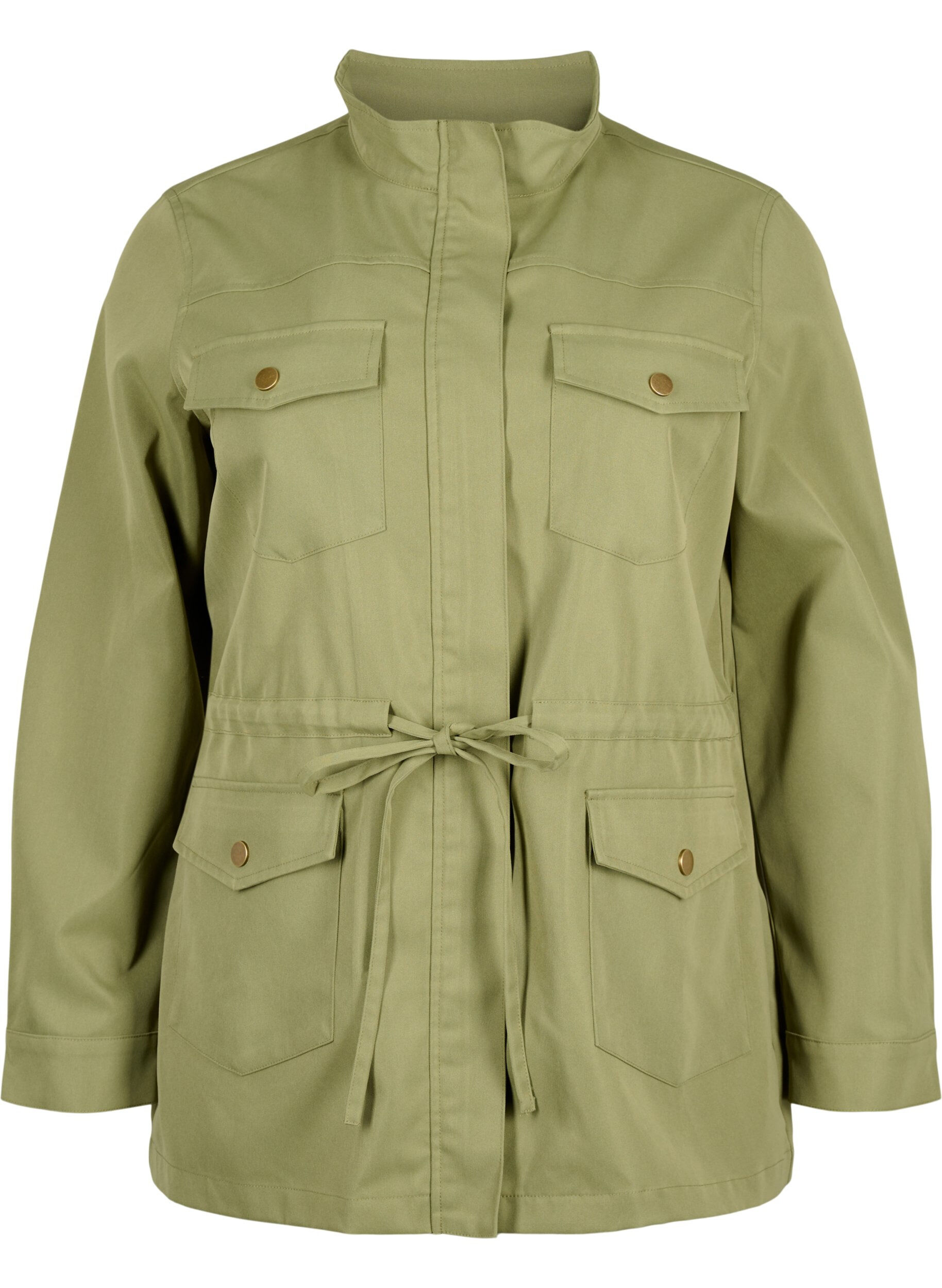 Zizzifashion Army jacket with drawstring waist, Aloe, Packshot image number 0