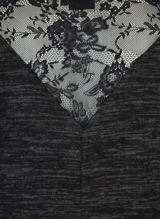 Long-sleeved blouse with lace, Dark Grey Melange, Packshot image number 2