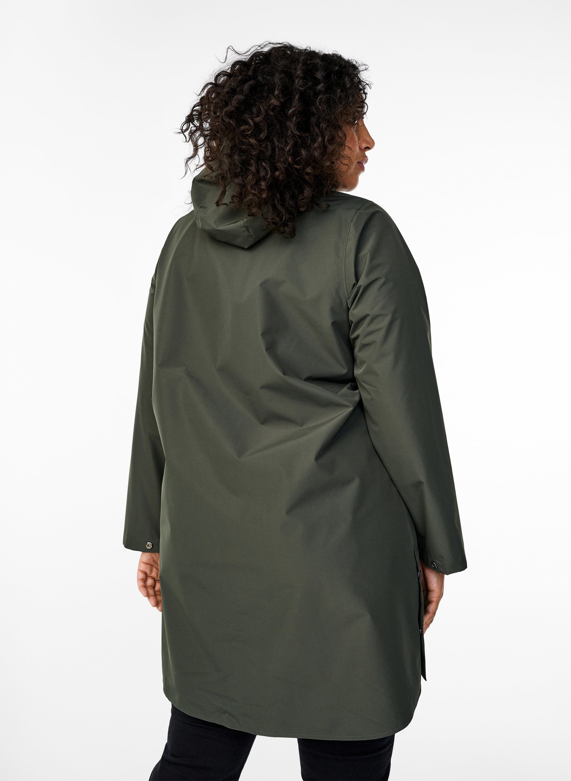 Zizzifashion Rain jacket with pockets and hood, Green, Model image number 2
