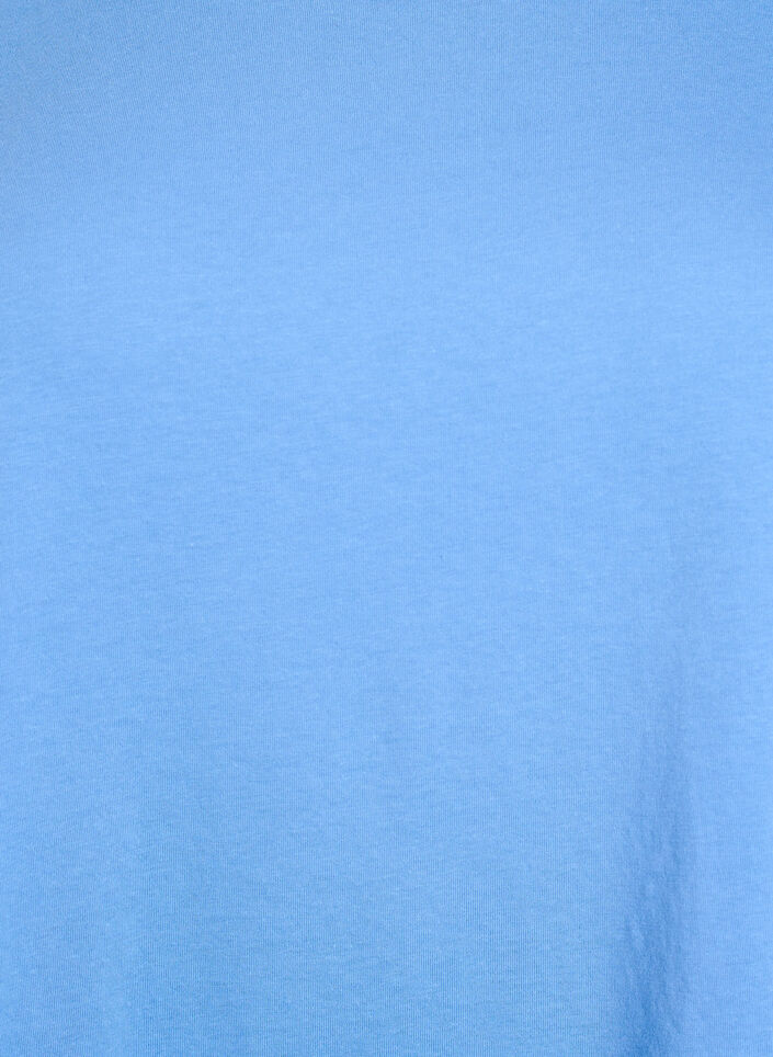 Short sleeved cotton blend t-shirt, Blue, Packshot image number 2