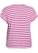 Striped T-shirt with V-neck, Rose, Packshot image number 1
