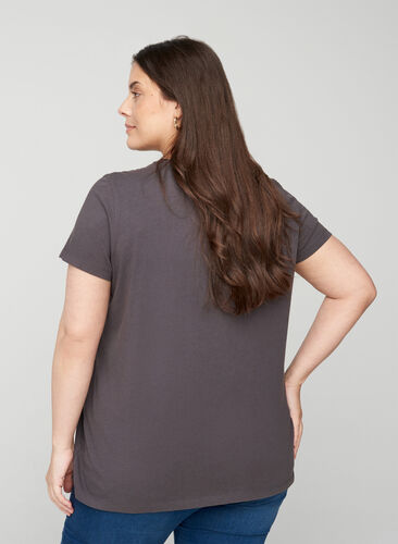Short-sleeved cotton t-shirt  with rhinestones, Black Acid, Model image number 1
