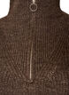 Knitted sweater with high neck and zipper, Brown, Packshot image number 2