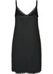 Viscose nightgown with lace and slits, Black, Packshot image number 1
