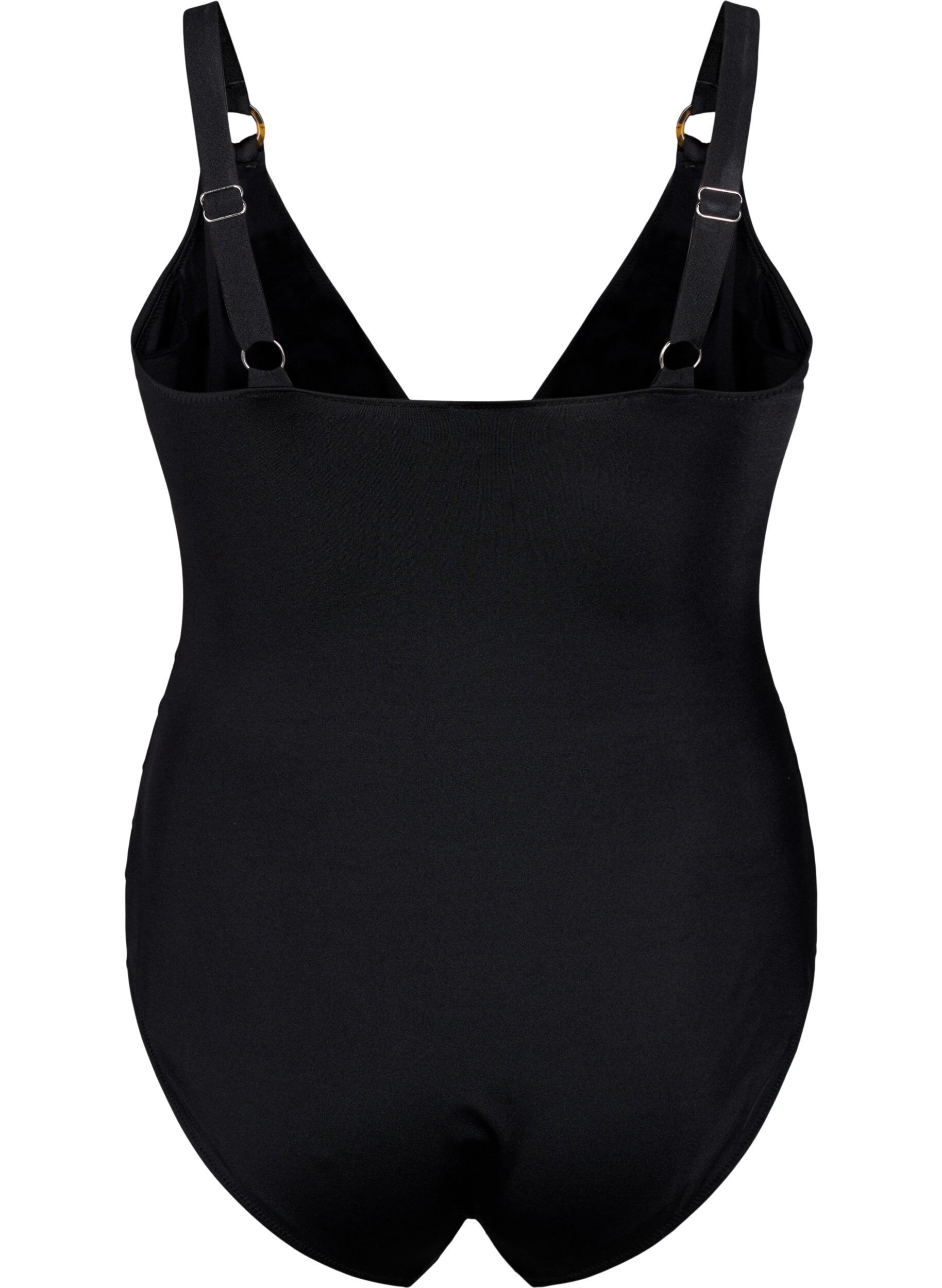 Zizzifashion Swimsuit with padding and draping, Black, Packshot image number 1