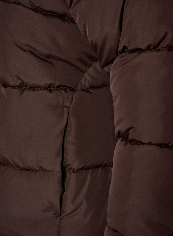 Short puffer jacket with a high collar, Brown, Packshot image number 3