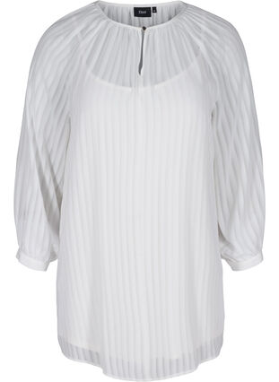 Tunic with round neck and 7/8 sleeves, White, Packshot image number 0