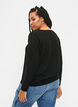 Long-sleeved blouse with texture, Black, Model image number 2