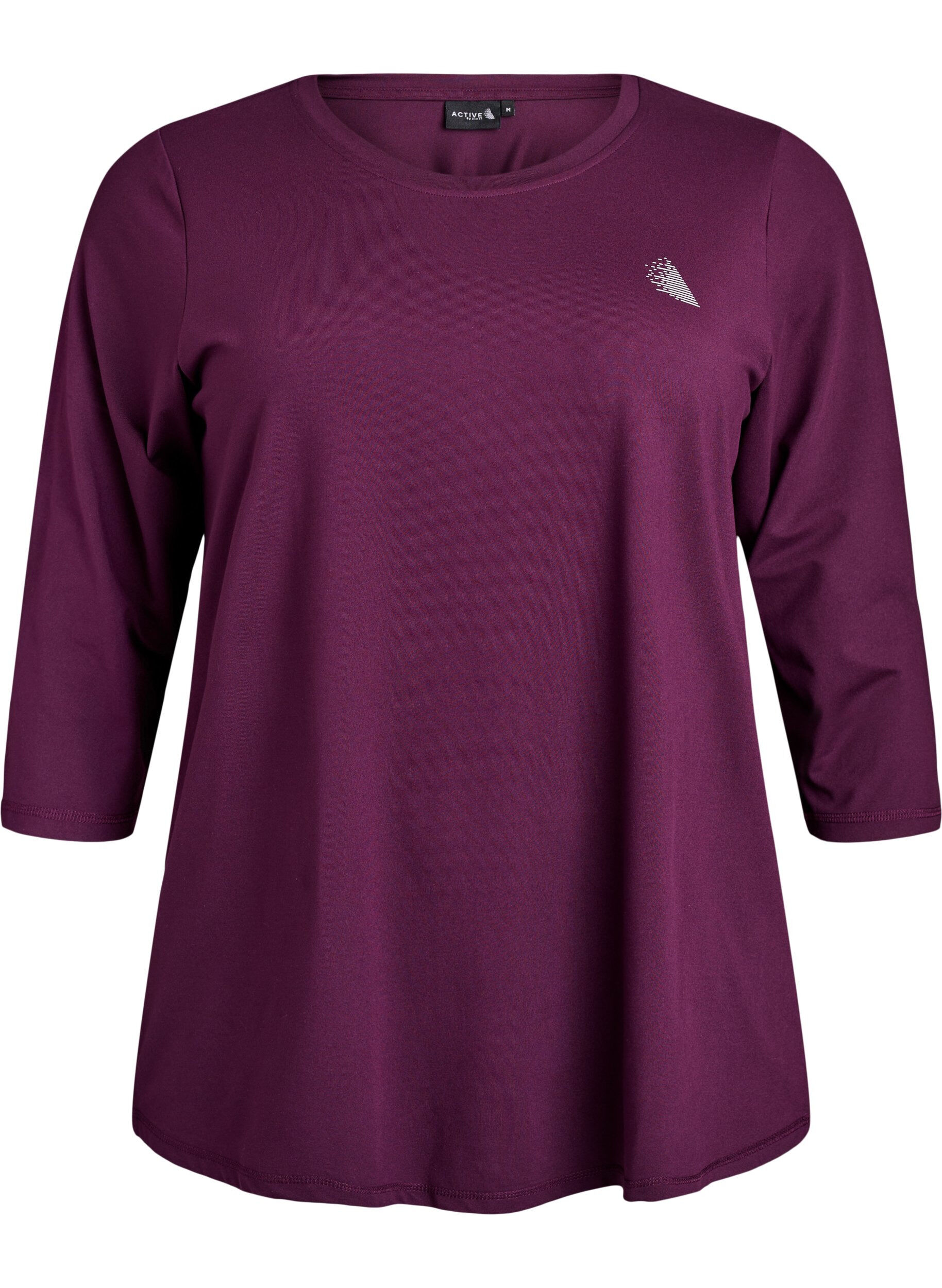 ZizzifashionWorkout top with 3/4 sleeves, Purple, Packshot image number 0