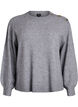 Knit blouse with button detail, Grey, Packshot image number 0