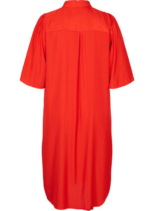 Shirt dress with 3/4 sleeves, Fiery Red, Packshot image number 1