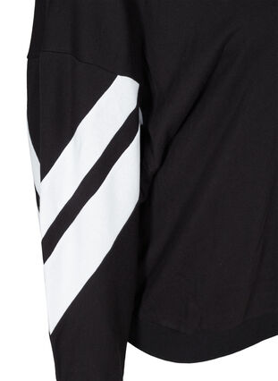 Sweatshirt with print details on the sleeves, Black, Packshot image number 3
