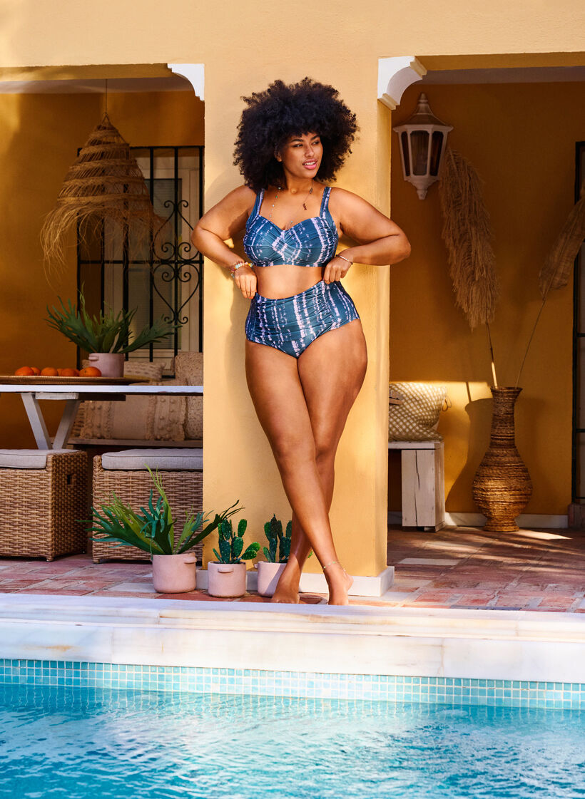 Printed bikini top, Tie Dye AOP, Image image number 0