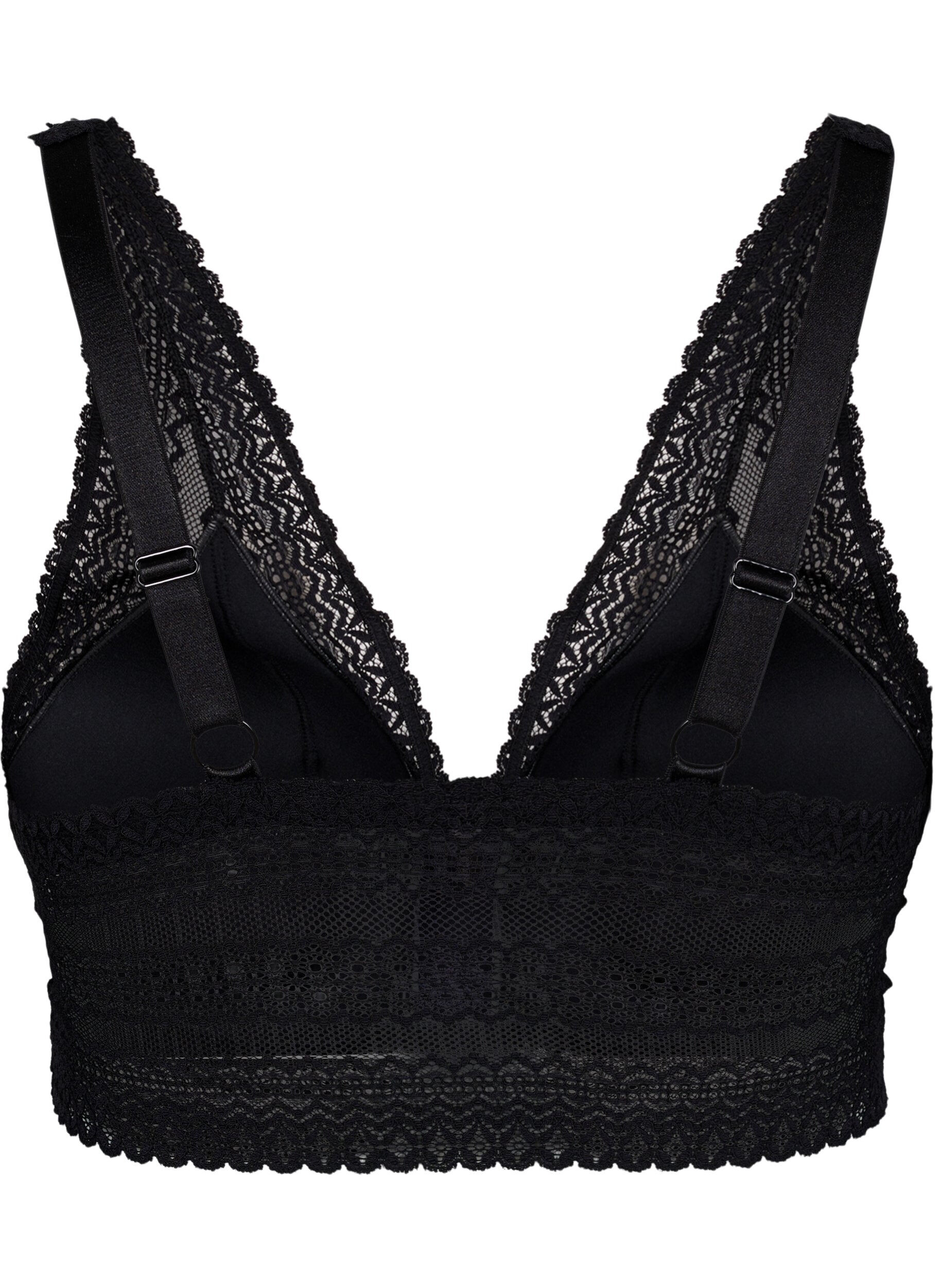 Zizzifashion Lace bra with soft padding, Black, Packshot image number 1