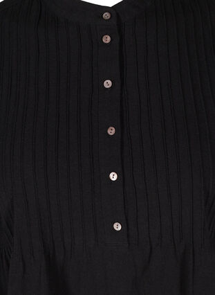 Long-sleeved blouse in cotton, Black, Packshot image number 2