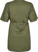 Cotton dress with broderie anglaise sleeves and a tie-waist, Green, Packshot image number 1