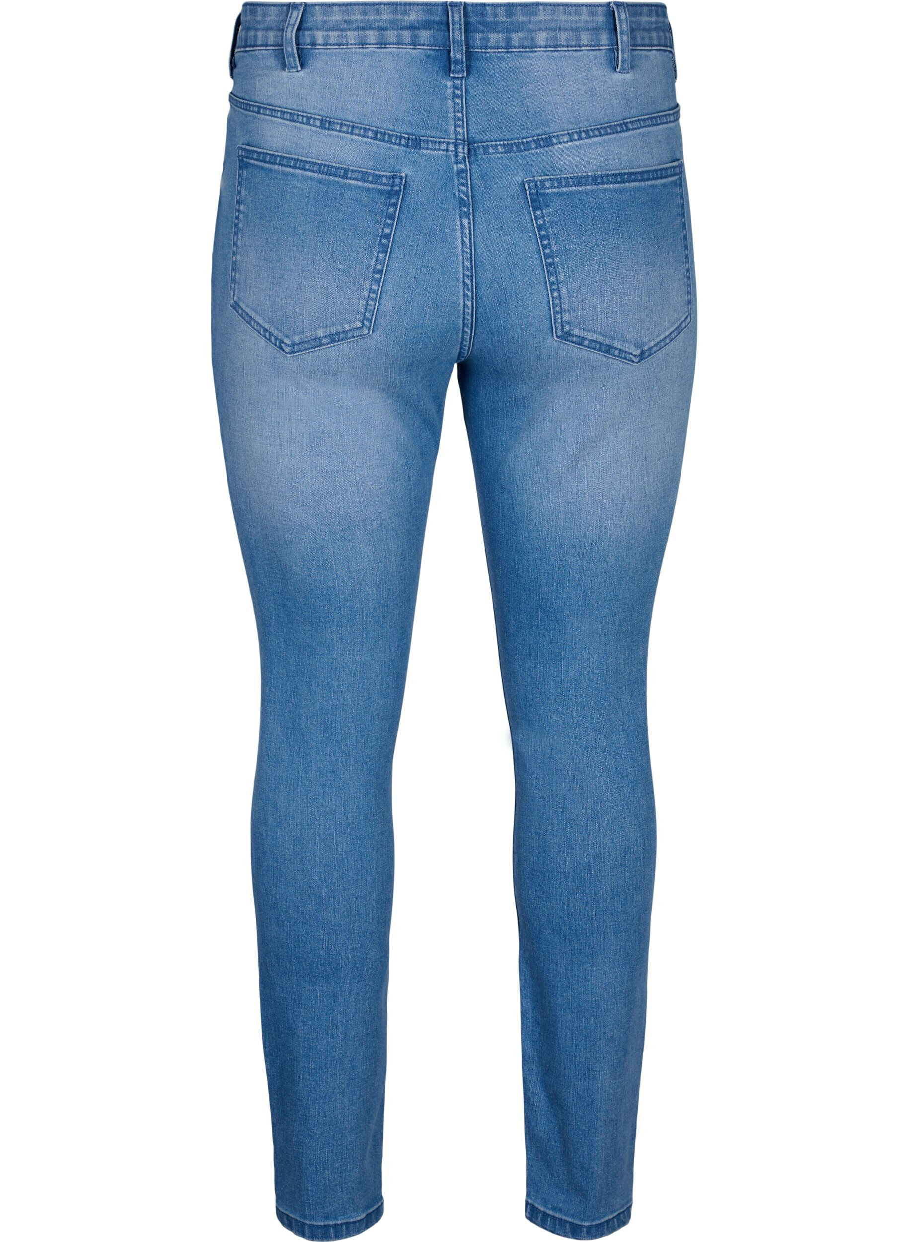Zizzifashion Amy jeans with super slim fit and ripped details, Blue, Packshot image number 1