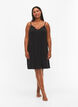 Viscose nightgown with lace trim, Black, Model image number 1