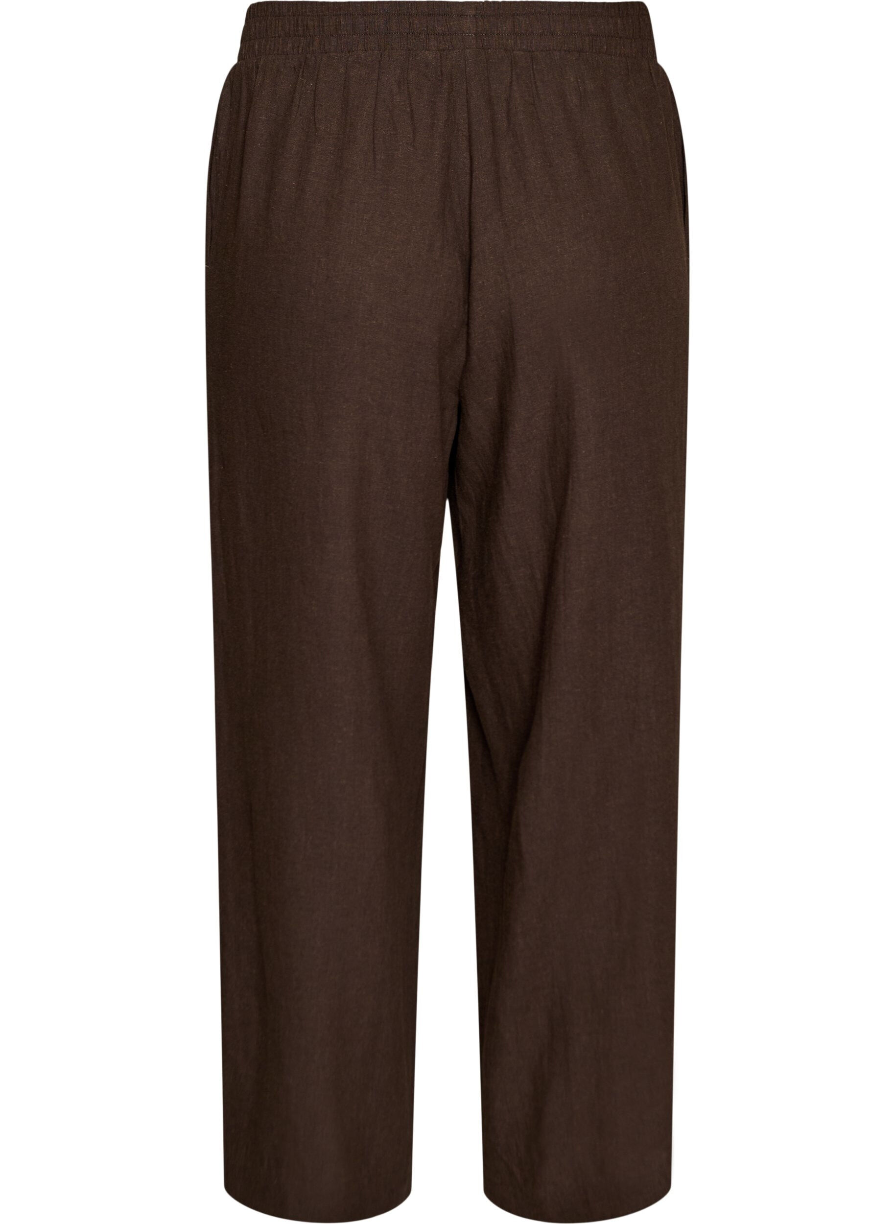 Zizzifashion Wide-leg linen and viscose trousers, Brown, Packshot image number 1