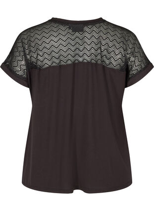 Short-sleeved t-shirt in viscose, Black, Packshot image number 1