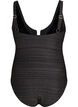 Swimsuit with textured stripe and front detail, Black, Packshot image number 1