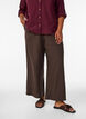 Wide-leg linen and viscose trousers, Brown, Model image number 2