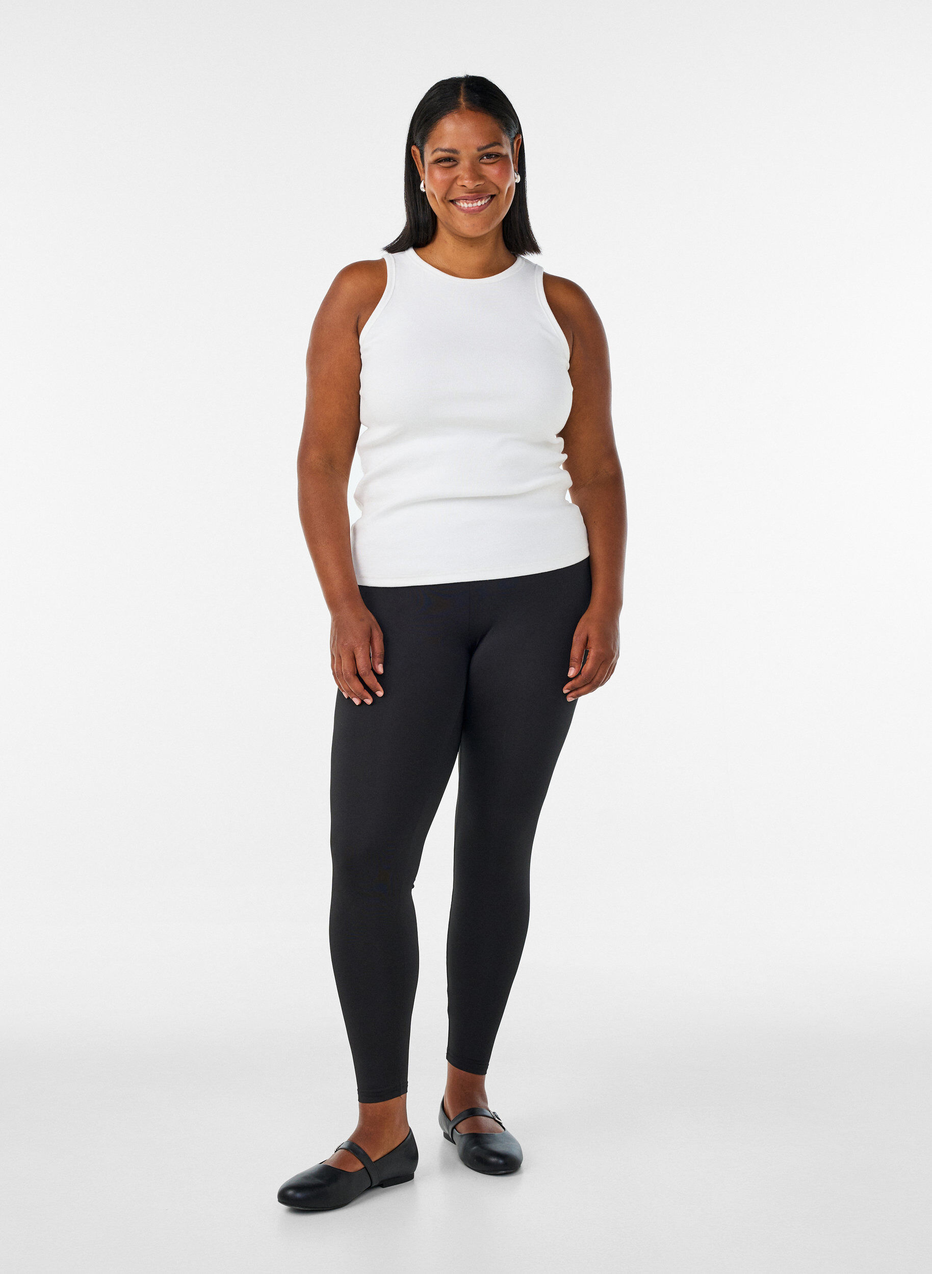Zizzifashion2-pack basic leggings, Black, Model image number 1