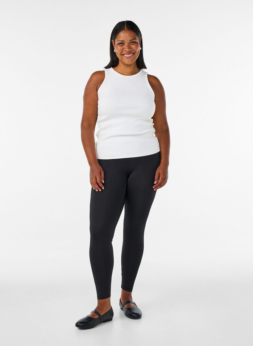 2-pack basic leggings, Black, Model image number 1