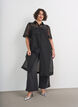 Organza dress with chest pockets and puff sleeves, Black, Model image number 0