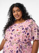 Long dress with batwing sleeves and floral print, Rose Flower AOP, Model image number 2