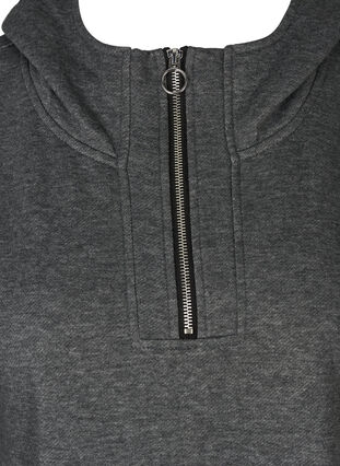Long hooded sweatshirt, Dark Grey Melange, Packshot image number 2