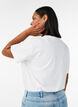 100% cotton T-shirt with short sleeves and print, White, Model image number 2