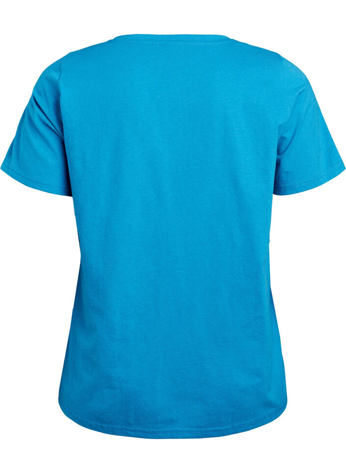 V-neck T-shirt, Blue, Packshot image number 1