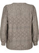 Long-sleeved blouse with an openwork pattern, Brown, Packshot image number 1