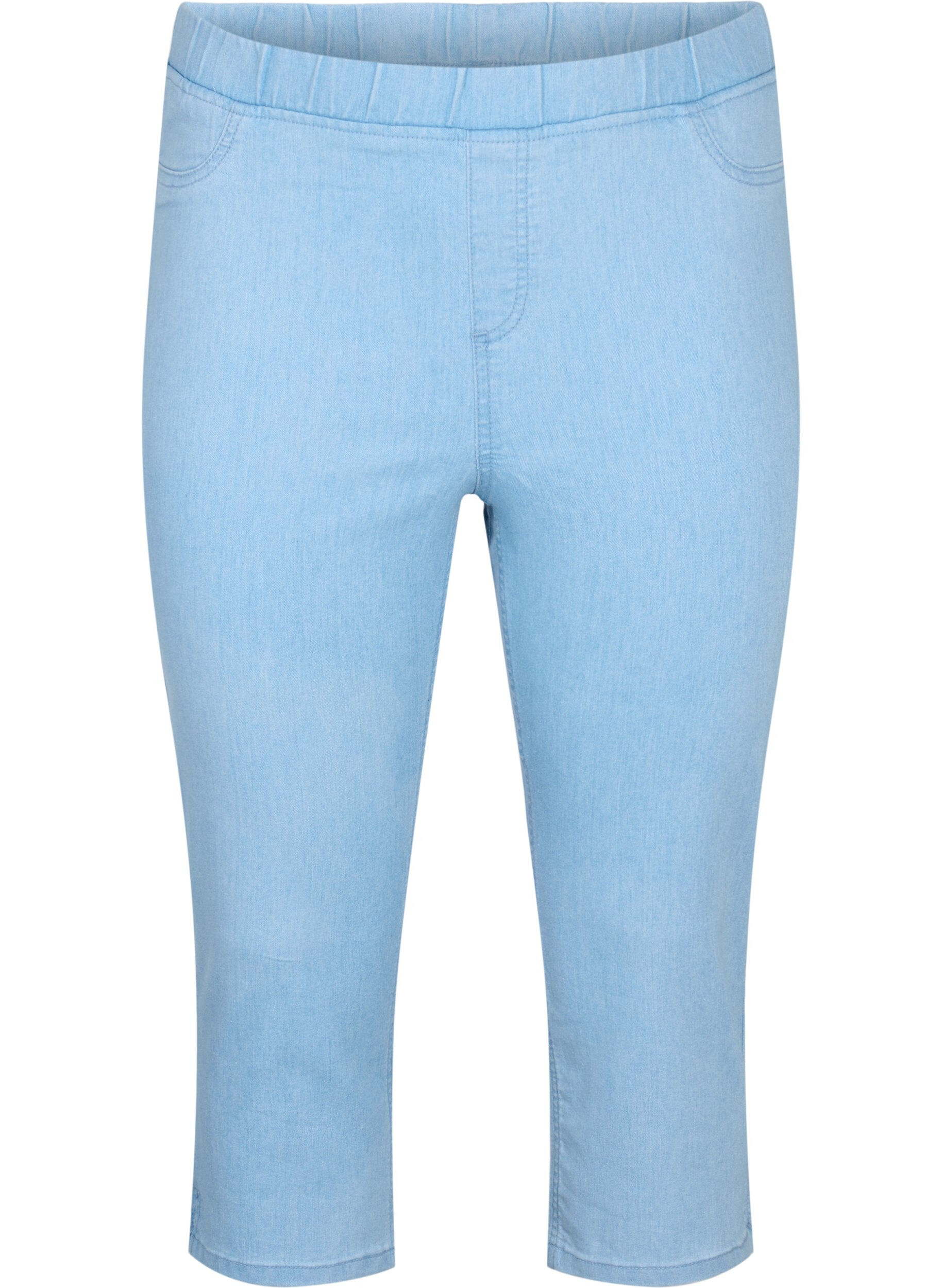Zizzifashion Cotton blend capris, Light blue denim, Packshot image number 0