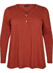 Long-sleeved t-shirt with V-neck and buttons, Brown, Packshot image number 0
