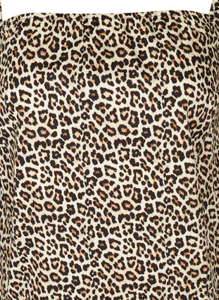 Cotton blouse with leopard print, Oyster Grey AOP, Packshot image number 2