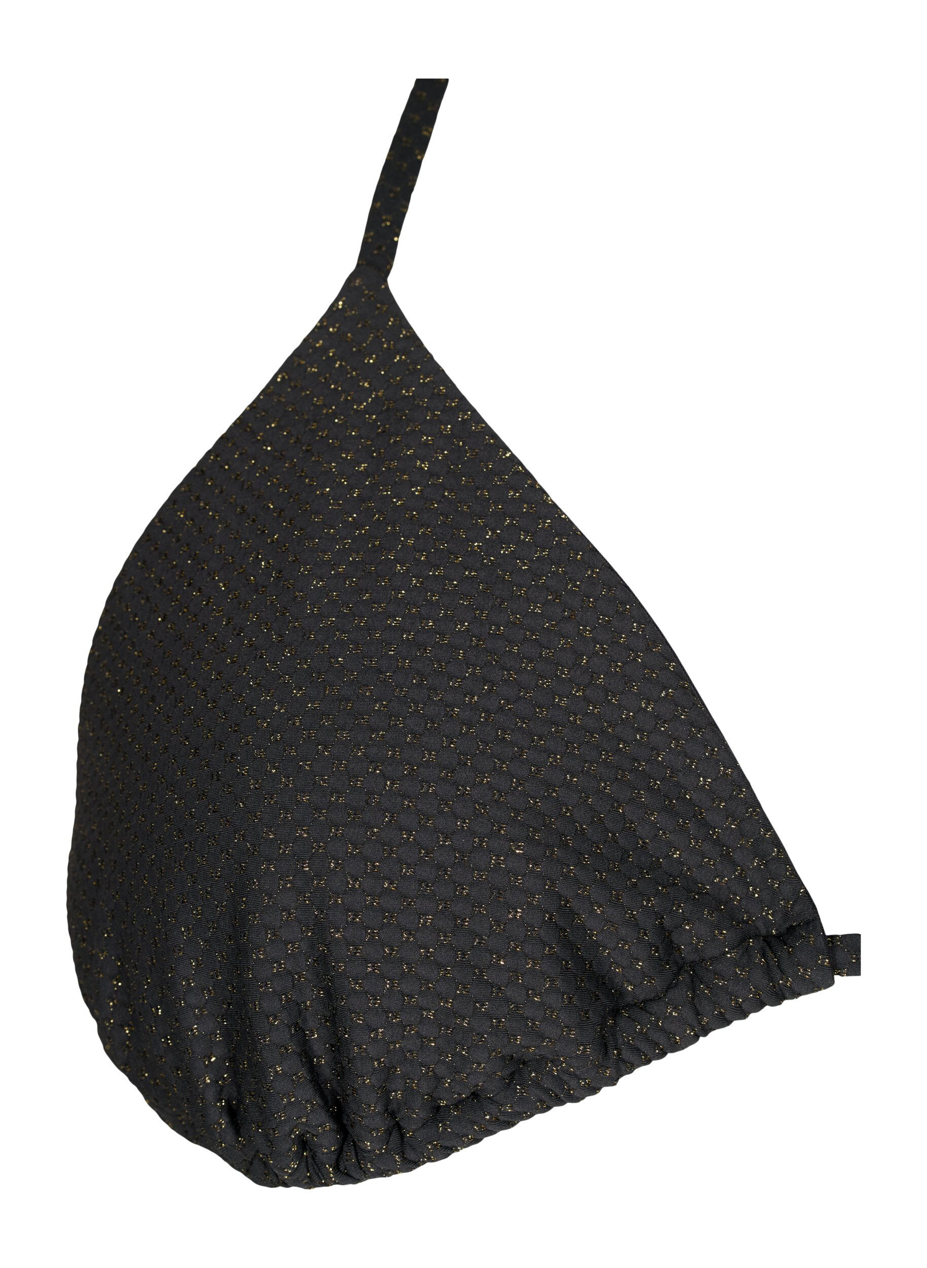 Zizzifashion Triangle bikini top with glitter, Black, Packshot image number 2
