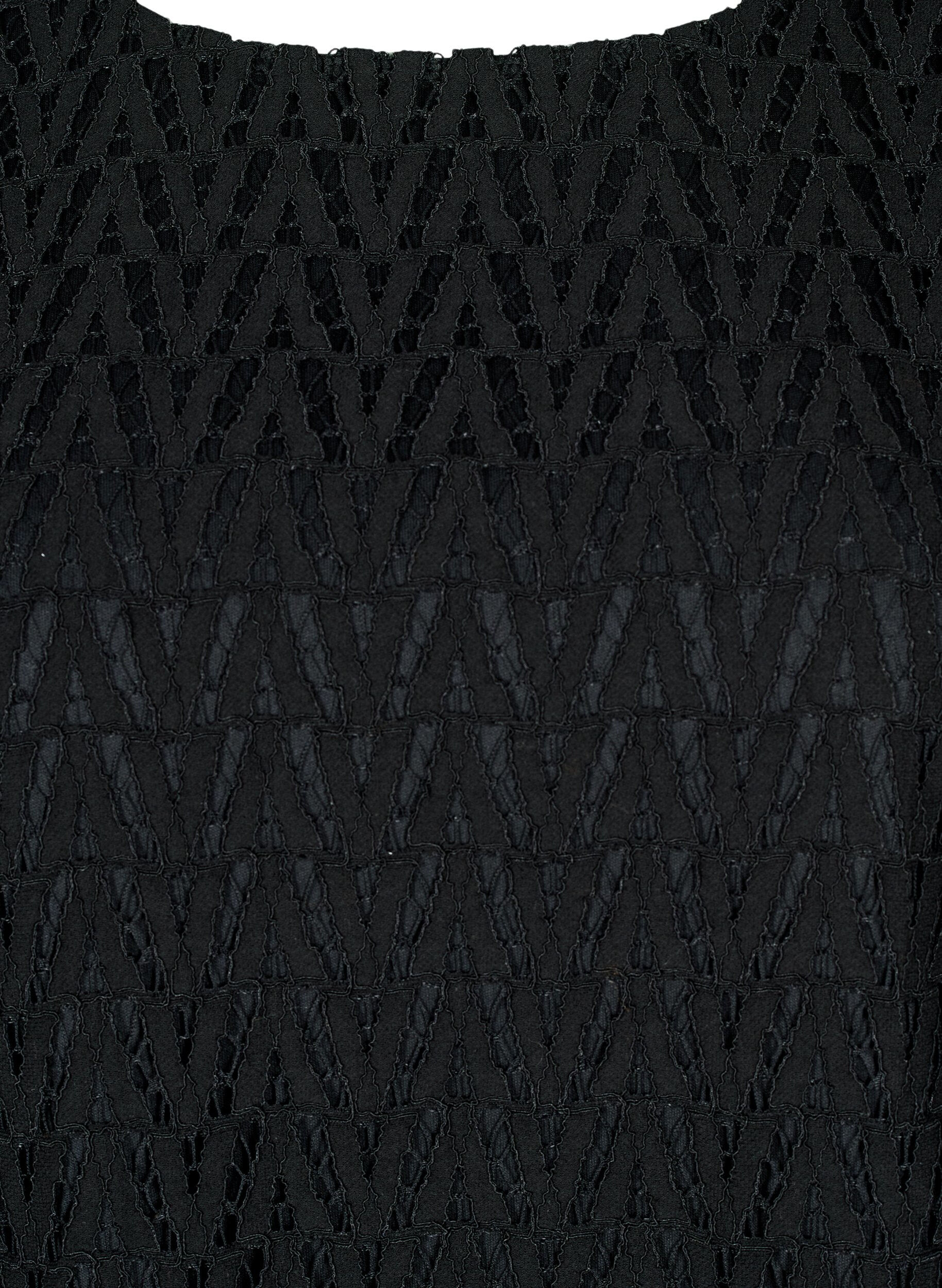 Zizzifashion Lace blouse with ruffled sleeves, Black, Packshot image number 2