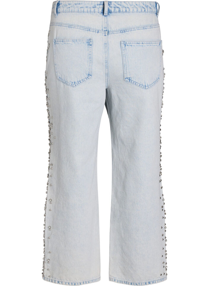 Kiana jeans with decorative details along the sides, Light Blue, Packshot image number 1