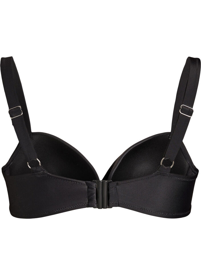 Bikini top with underwire and draping, Black, Packshot image number 1