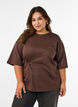T-shirt with draped detail, Brown, Model image number 0