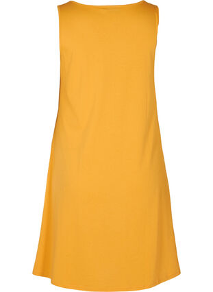 Sleeveless cotton dress in A-line, Mineral Yellow VACAY, Packshot image number 1