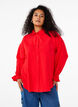 Shirt with long sleeves and ruffle details, Red, Model image number 0