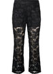 Laced pants with straight fit, Black, Packshot image number 0